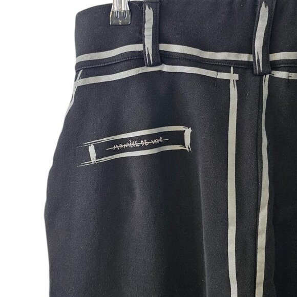 Maniere De Voir Womens Scribble Print Sweatpant Cargo Jogger, Black, UK 12, US 8 - Picture 11 of 12